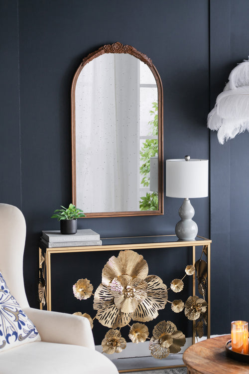 23" x 42" Hand Carved Rose Antique Mirror Frame