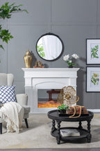 30"x30" Round Hand Carved Rose Antique Mirror Frame
