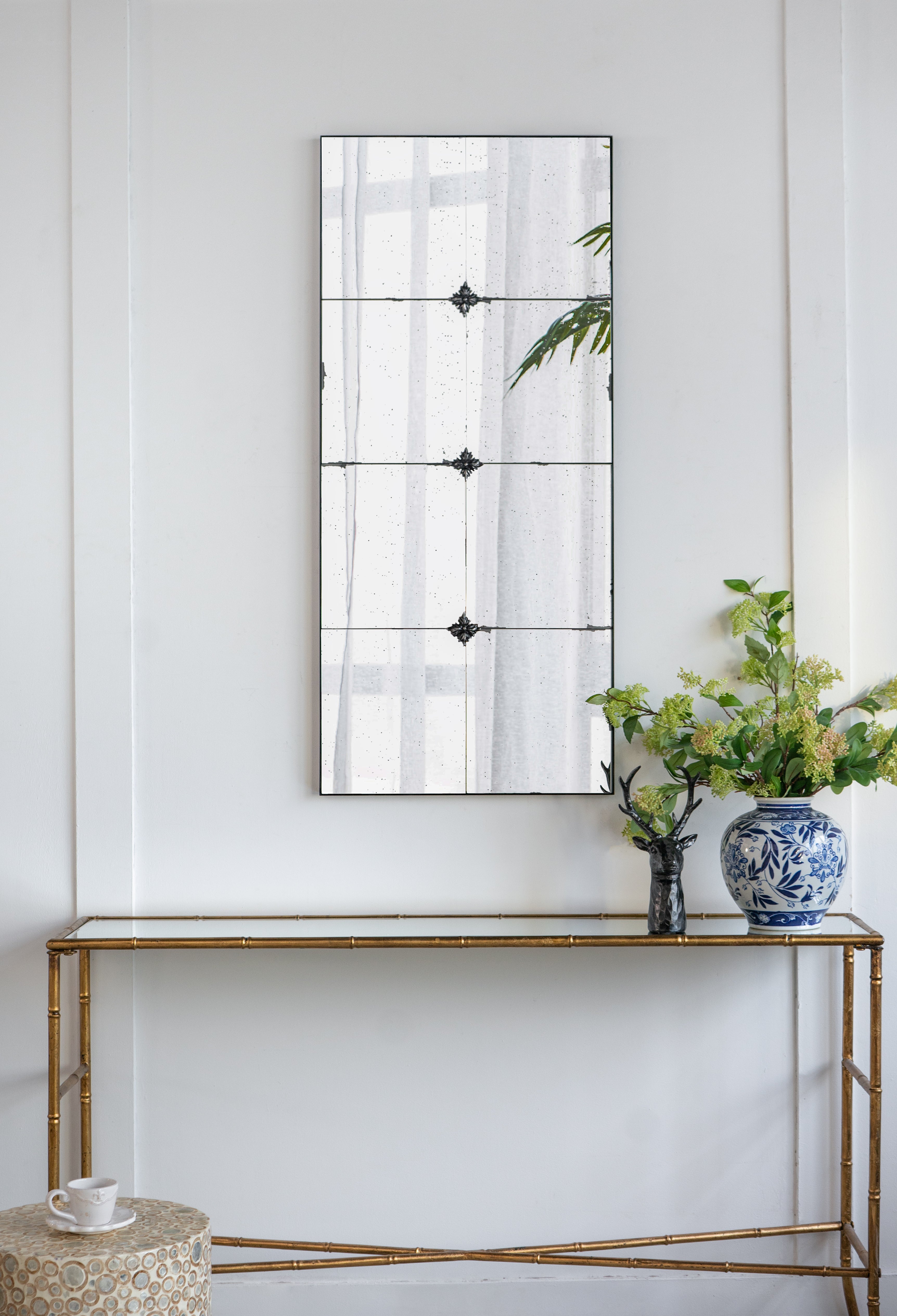 21x47" Traditional Antique Glass Wall Mirror