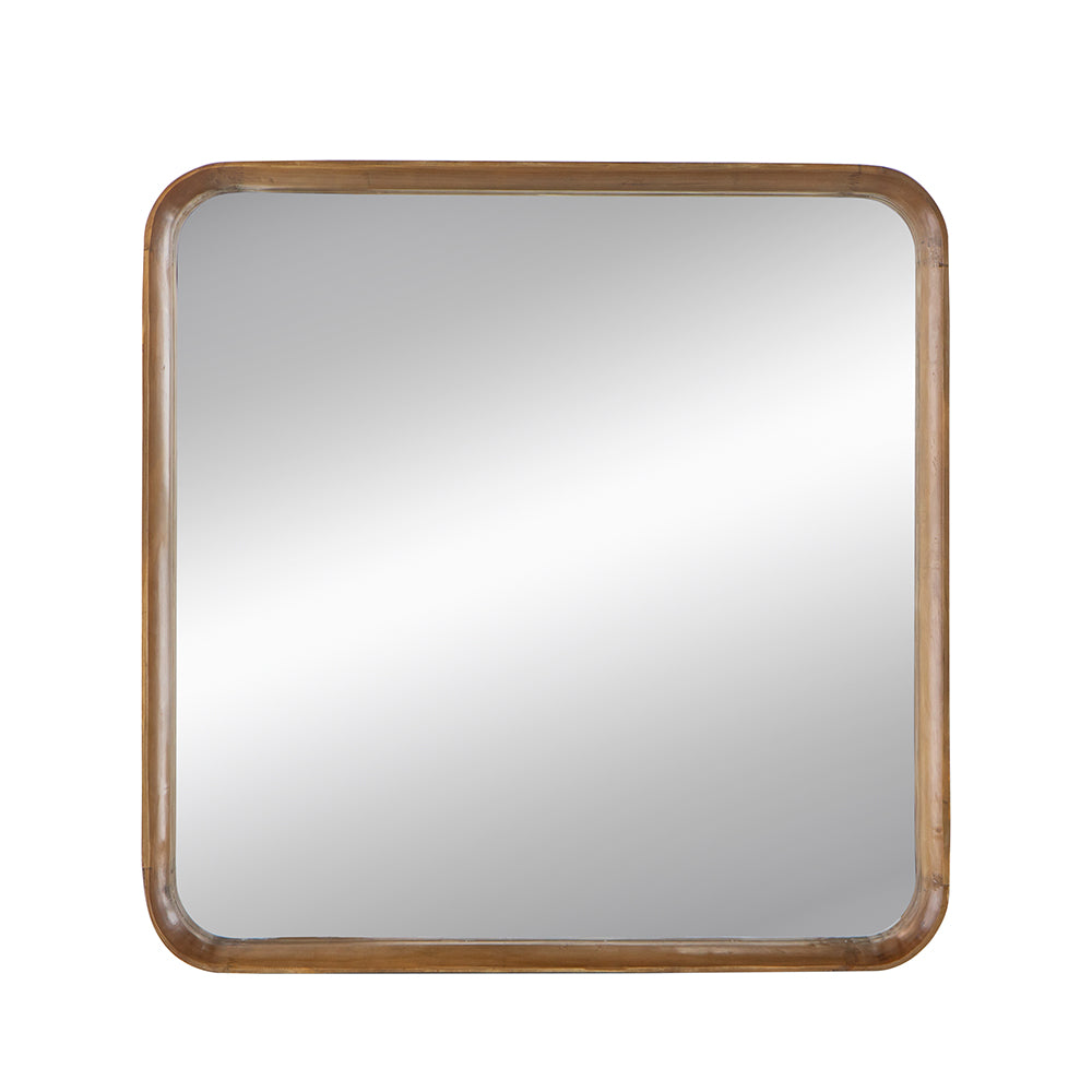 32"x32" Square Mirror with Wood Frame