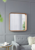32"x32" Square Mirror with Wood Frame