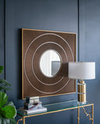 40" x 40" Square Carved Mirror with Pleated Design