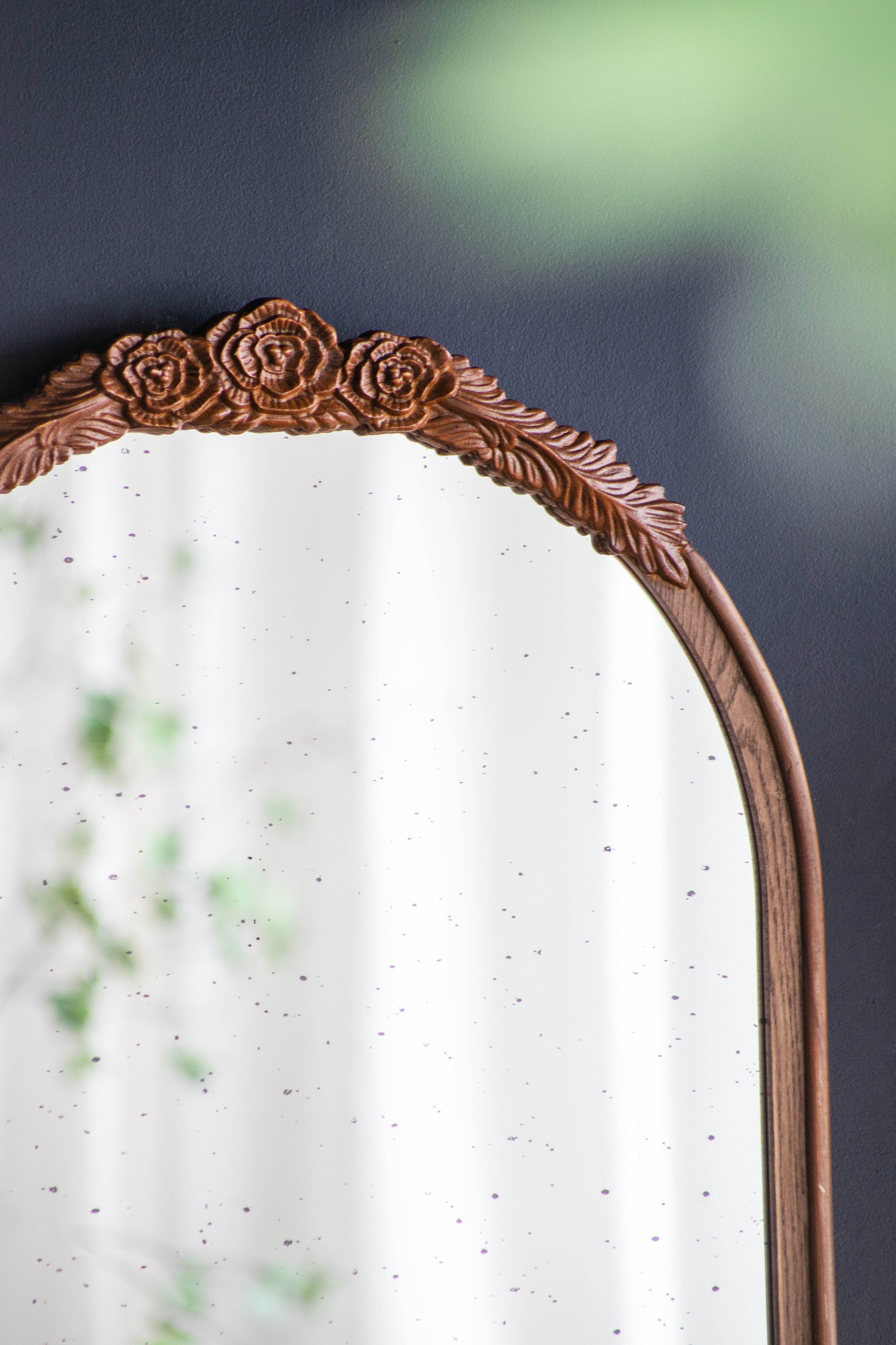 23" x 42" Hand Carved Rose Antique Mirror Frame