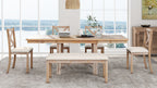 TOPMAX Farmhouse 82-Inch 6-Piece Extendable Dining Set