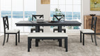 TOPMAX Farmhouse 82-Inch 6-Piece Extendable Dining Set
