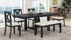 TOPMAX Farmhouse 82-Inch 6-Piece Extendable Dining Set