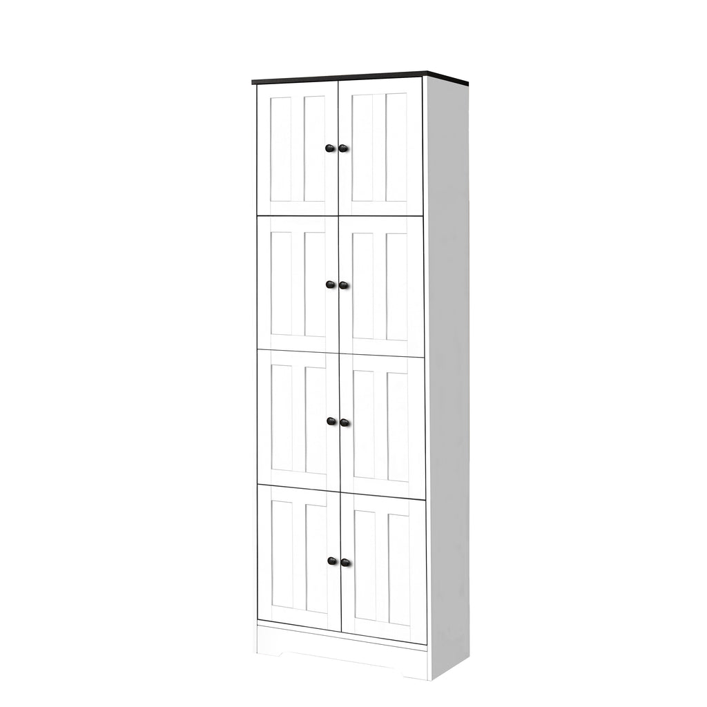 Tall Storage Cabinet with 8 Doors and 4 Shelves