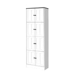 Tall Storage Cabinet with 8 Doors and 4 Shelves