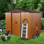 8ft x 6ft Outdoor Metal Storage Shed with Metal Foundation
