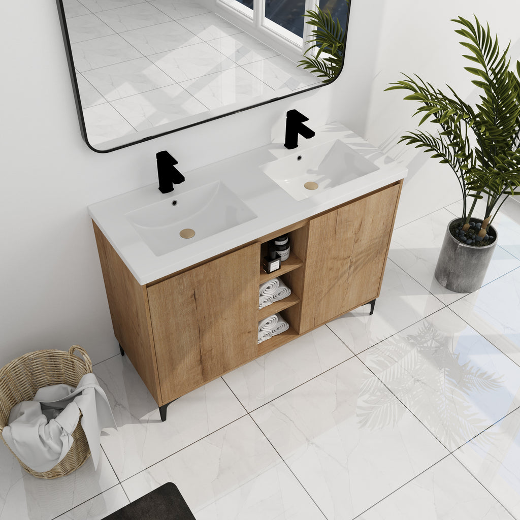 48" Freestanding Bathroom Vanity With Double Sink