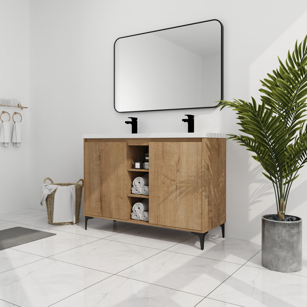 48" Freestanding Bathroom Vanity With Double Sink