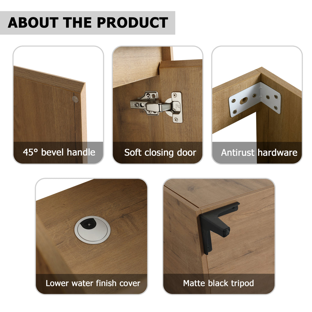 48" Freestanding Bathroom Vanity With Double Sink