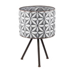 Set of 2 Round Galvanized Metal Planter Stands