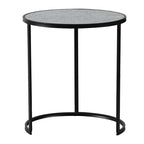 Set of 2 Round End Tables with Sturdy Metal Frame