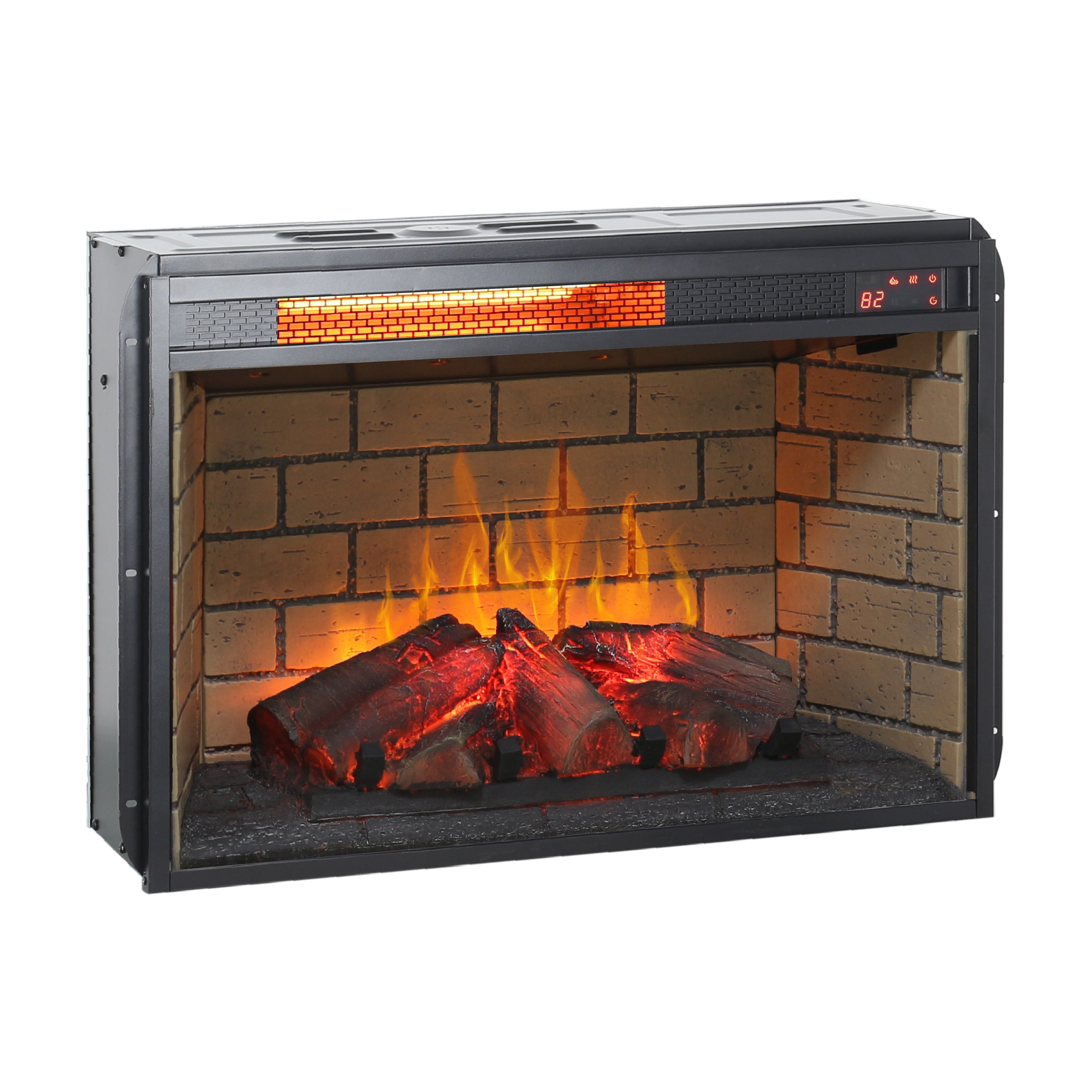 26 Inch Infrared Quartz Heater Fireplace Insert - Woodlog Version