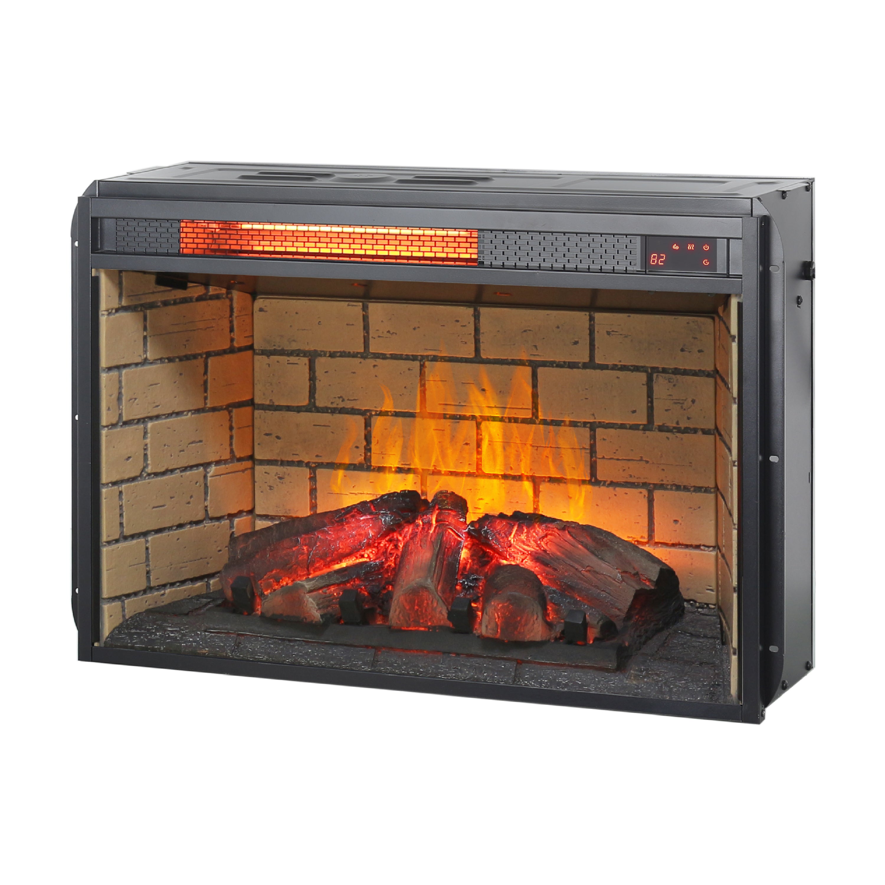 26 Inch Infrared Quartz Heater Fireplace Insert - Woodlog Version