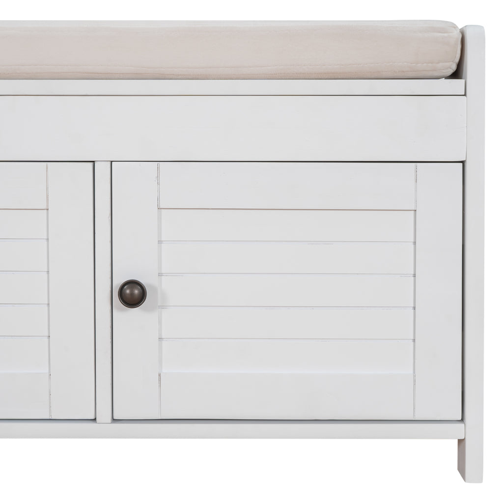 TREXM Storage Bench with 3 Shutter-shaped Doors