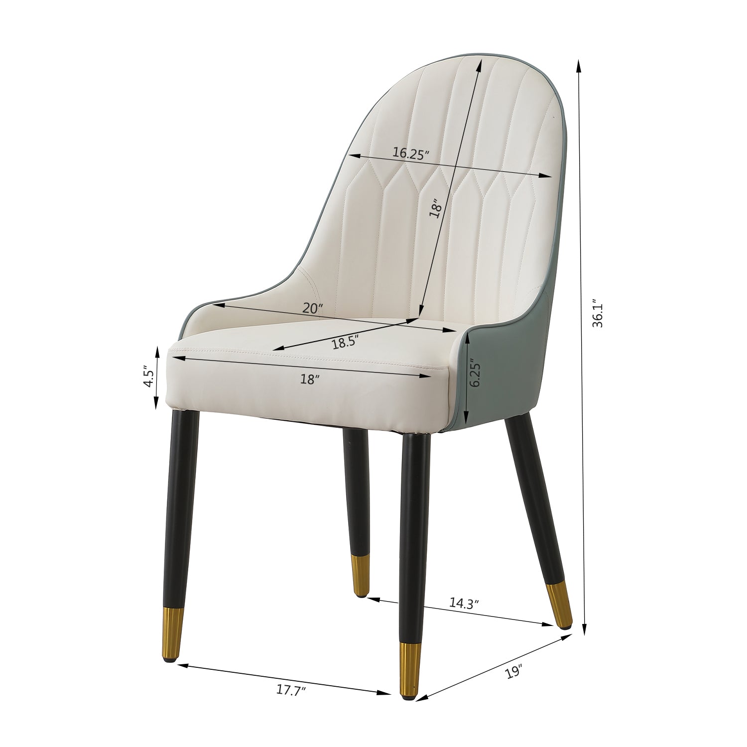 Modern Dining Chairs Set of 2 pcs Faux Leather Dining Chairs