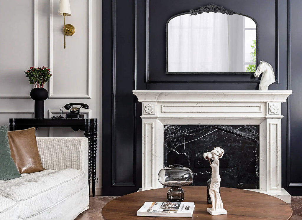 Classic Design Large Arch Mirror with Baroque Inspired Frame