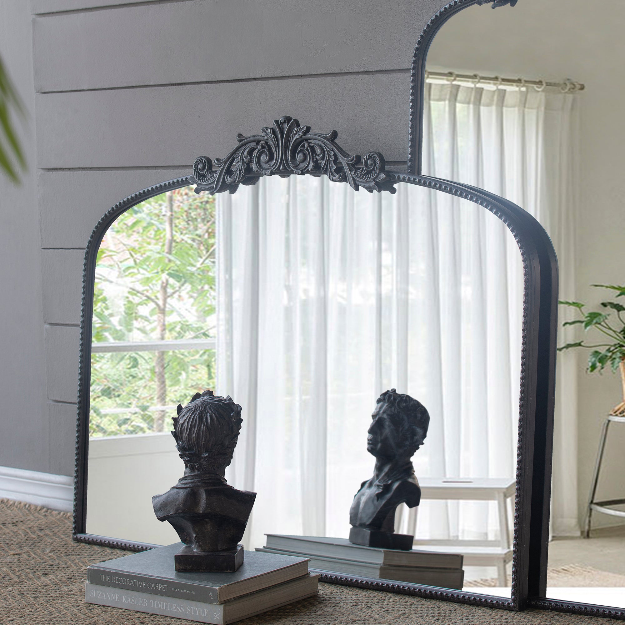 Classic Design Large Arch Mirror with Baroque Inspired Frame