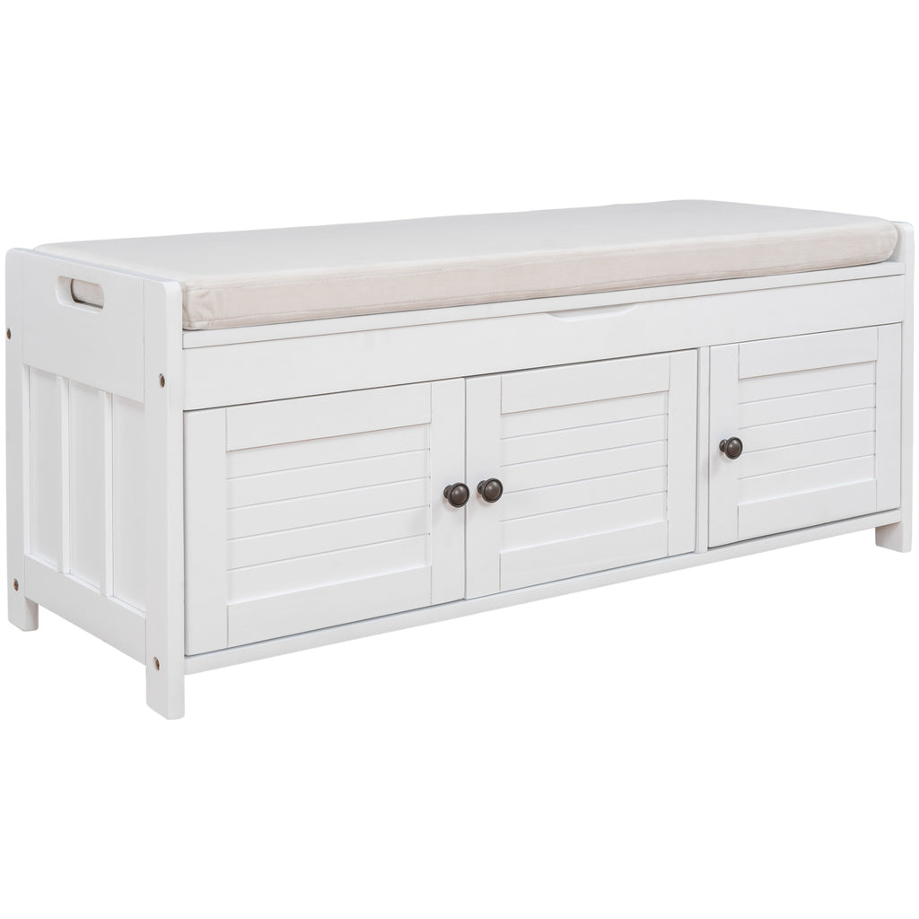 TREXM Storage Bench with 3 Shutter-shaped Doors