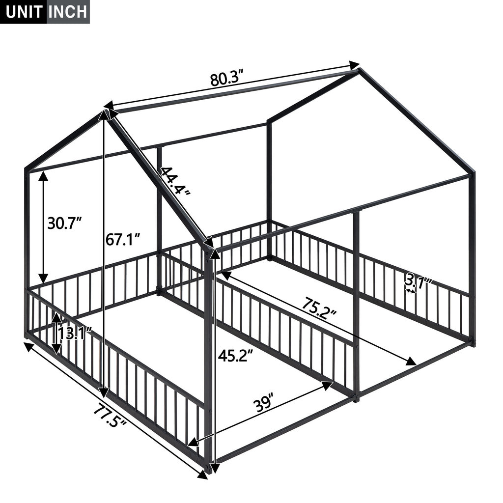 Metal Twin Size House Platform Beds