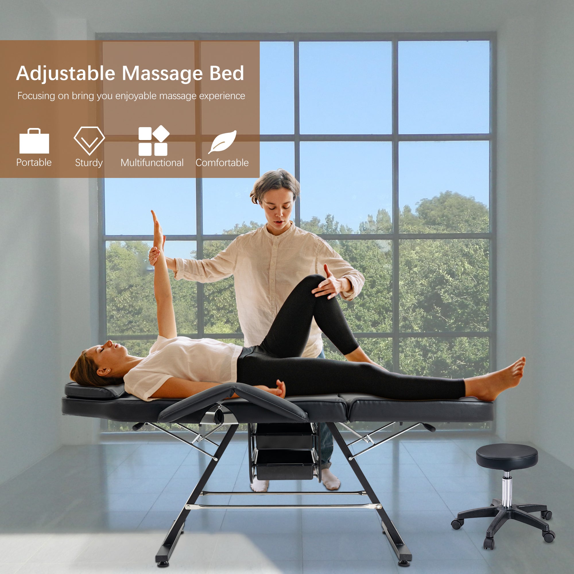 Massage Salon Tattoo Chair with Hydraulic Stool