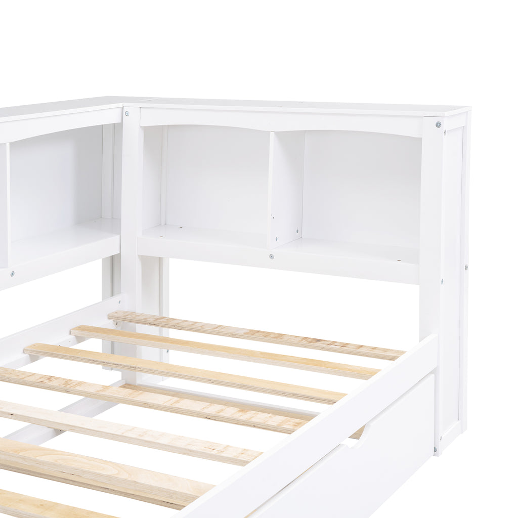 Twin Size Daybed with Trundle, Storage Cabinets & USB Ports