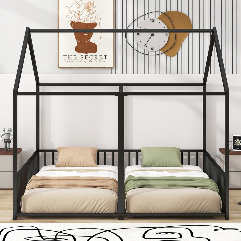 Metal Twin Size House Platform Beds