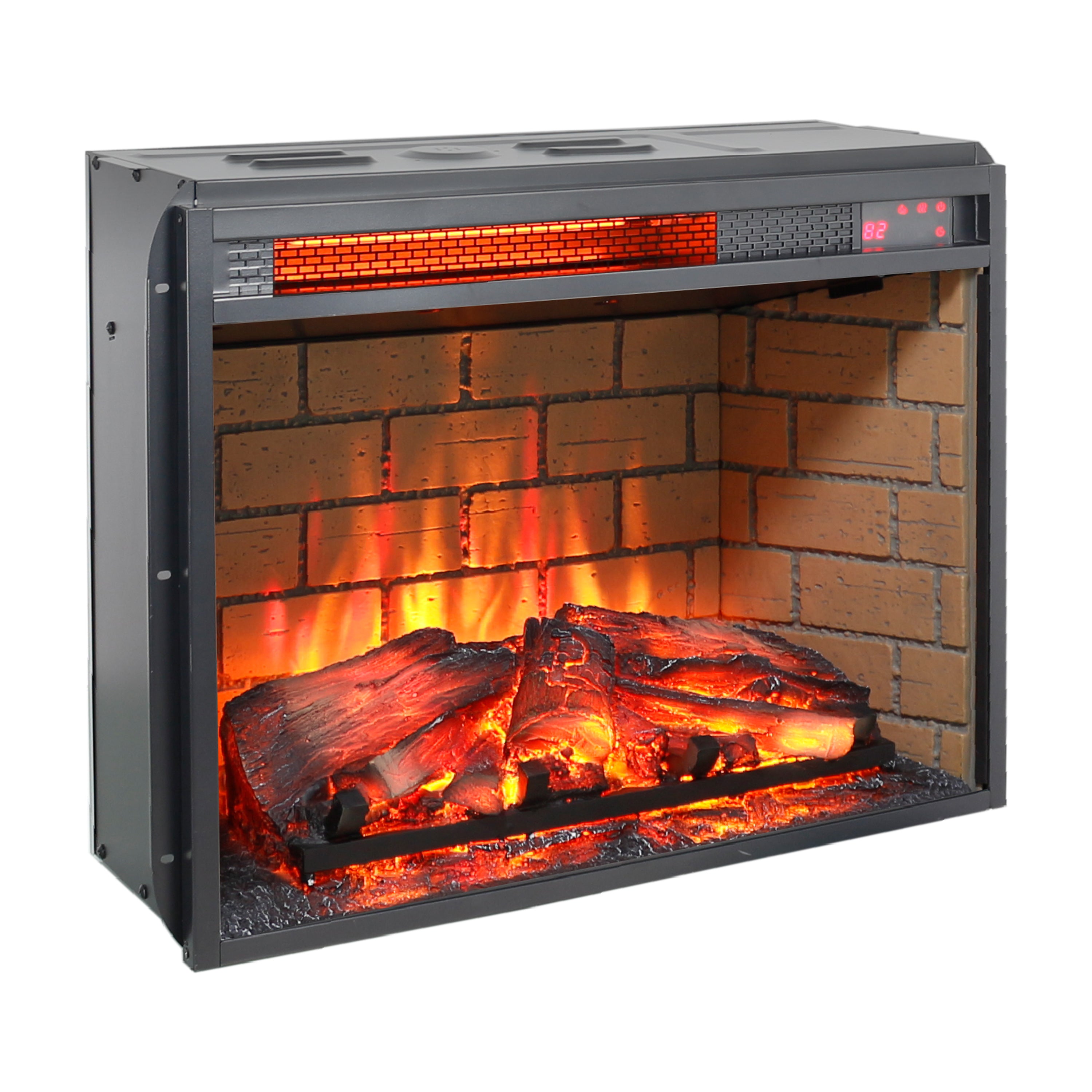 23 Inch Infrared Quartz Heater Fireplace Insert - Woodlog Version