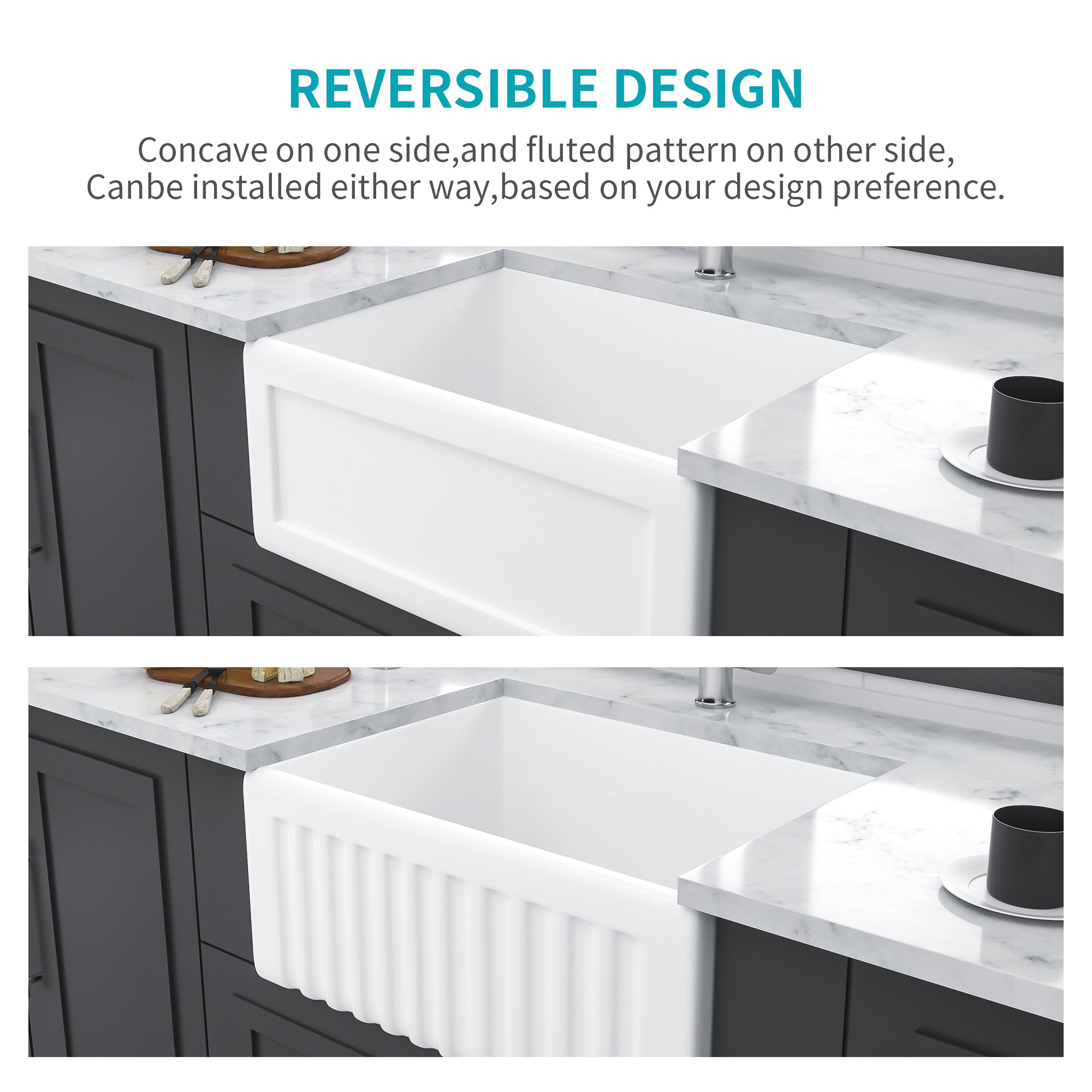 Small Farmhouse Sink - 24 x 18 x 10 Inch Kitchen Sink
