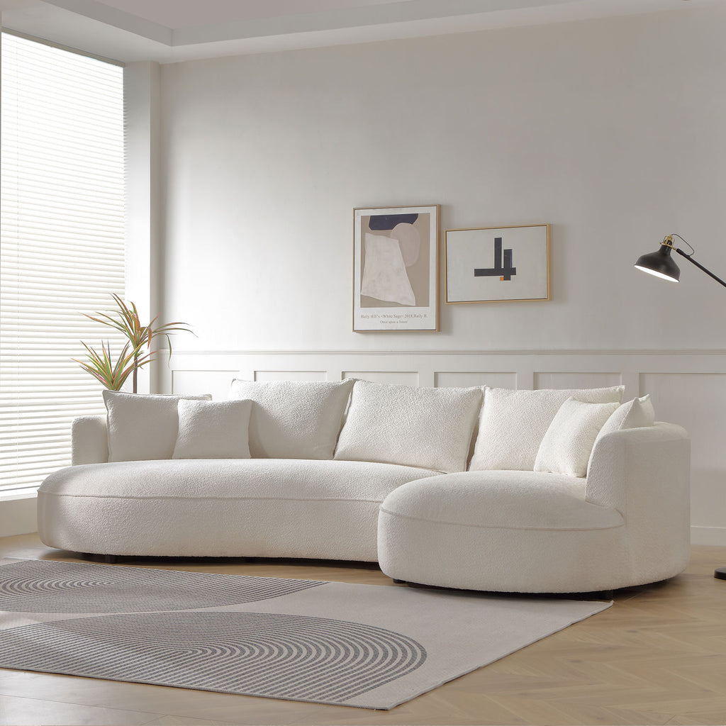 Curved Sofa with Ingenious Shape in Beige