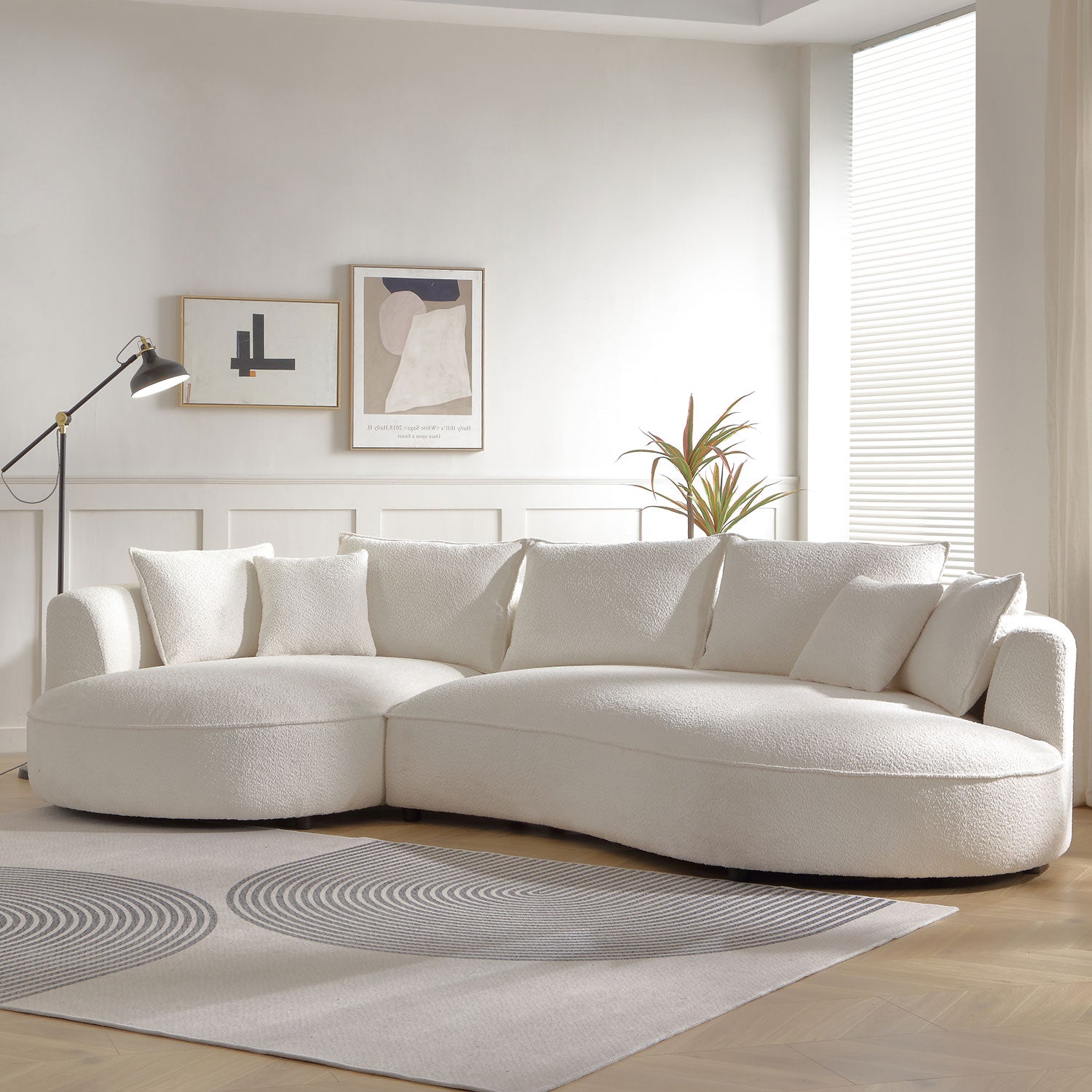 Curved Sofa with Ingenious Shape Beige