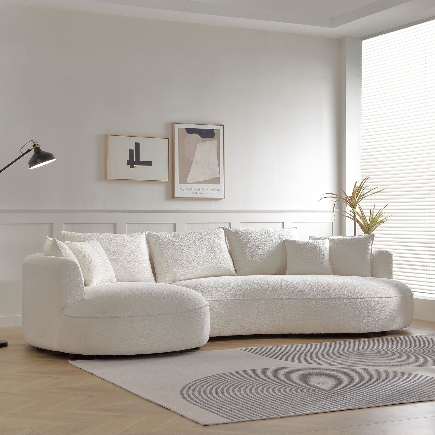 Curved Sofa with Ingenious Shape Beige