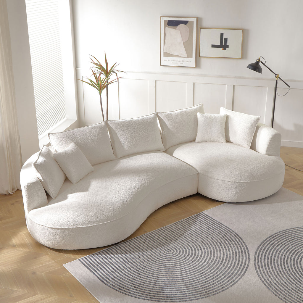 Curved Sofa with Ingenious Shape in Beige
