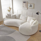 Curved Sofa with Ingenious Shape in Beige