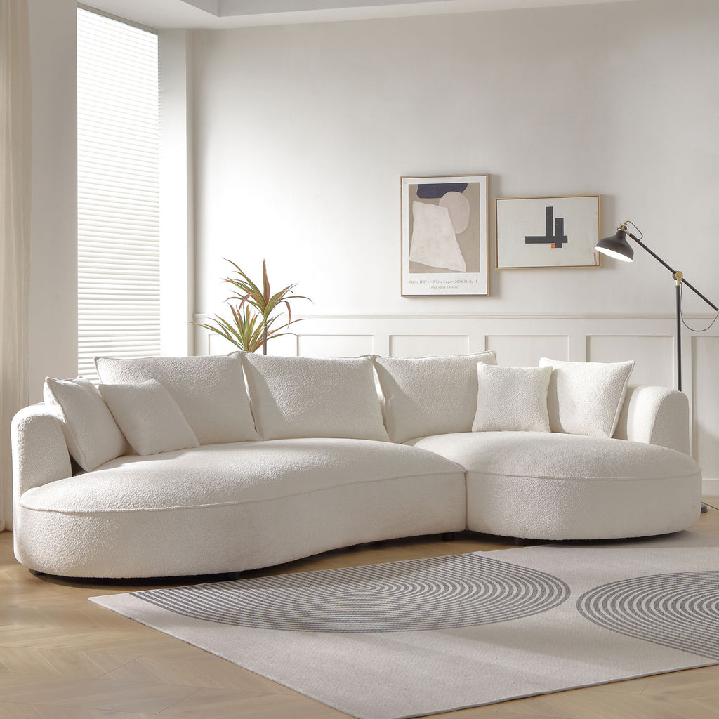 Curved Sofa with Ingenious Shape in Beige