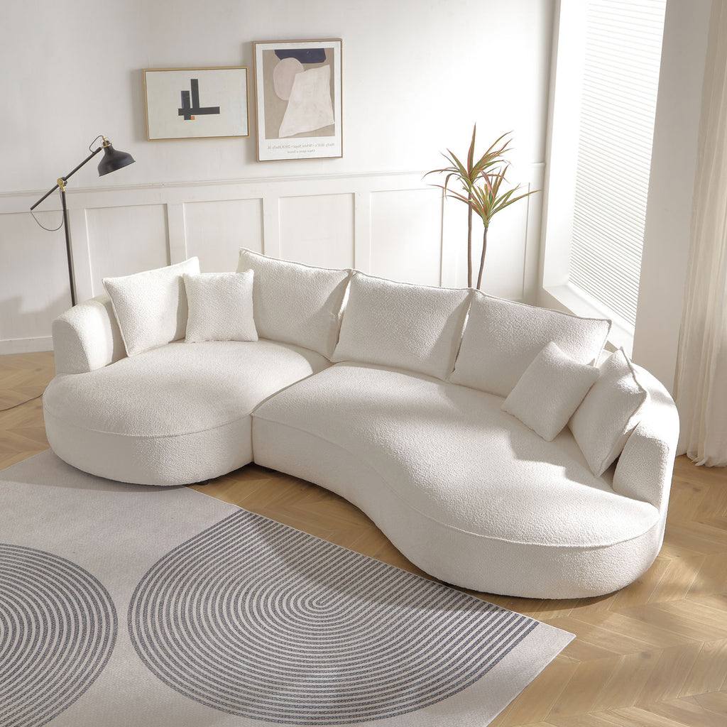 Curved Sofa with Ingenious Shape Beige