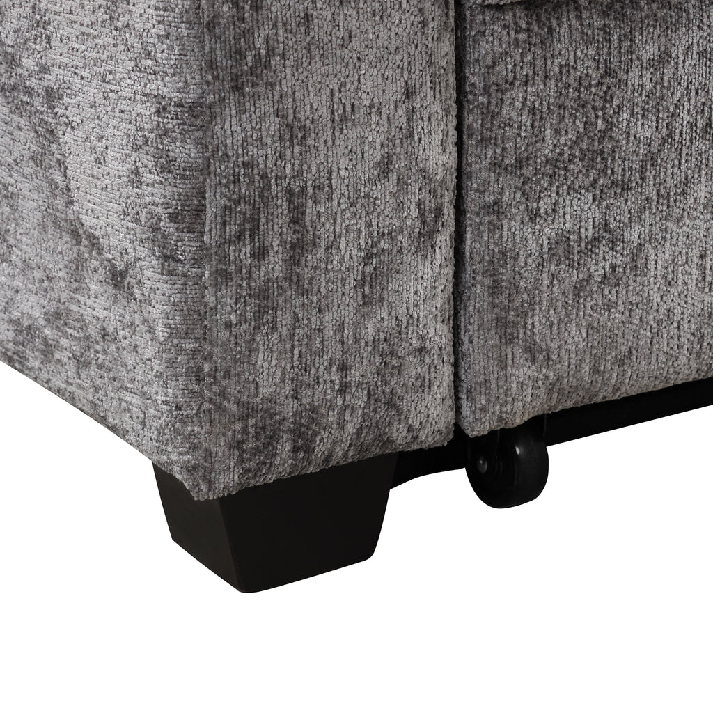 61.6" Pull Out Sofa Bed - Modern Chenille Convertible Loveseat
