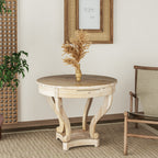 Curved Legs Farmhouse Style Small Round Dining Table