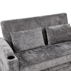 61.6" Pull Out Sofa Bed - Modern Chenille Convertible Loveseat