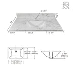 Montary 37-Inch Bathroom Vanity Top in Stone Carrara