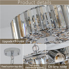 17" Chrome Crystal Pendant Chandelier