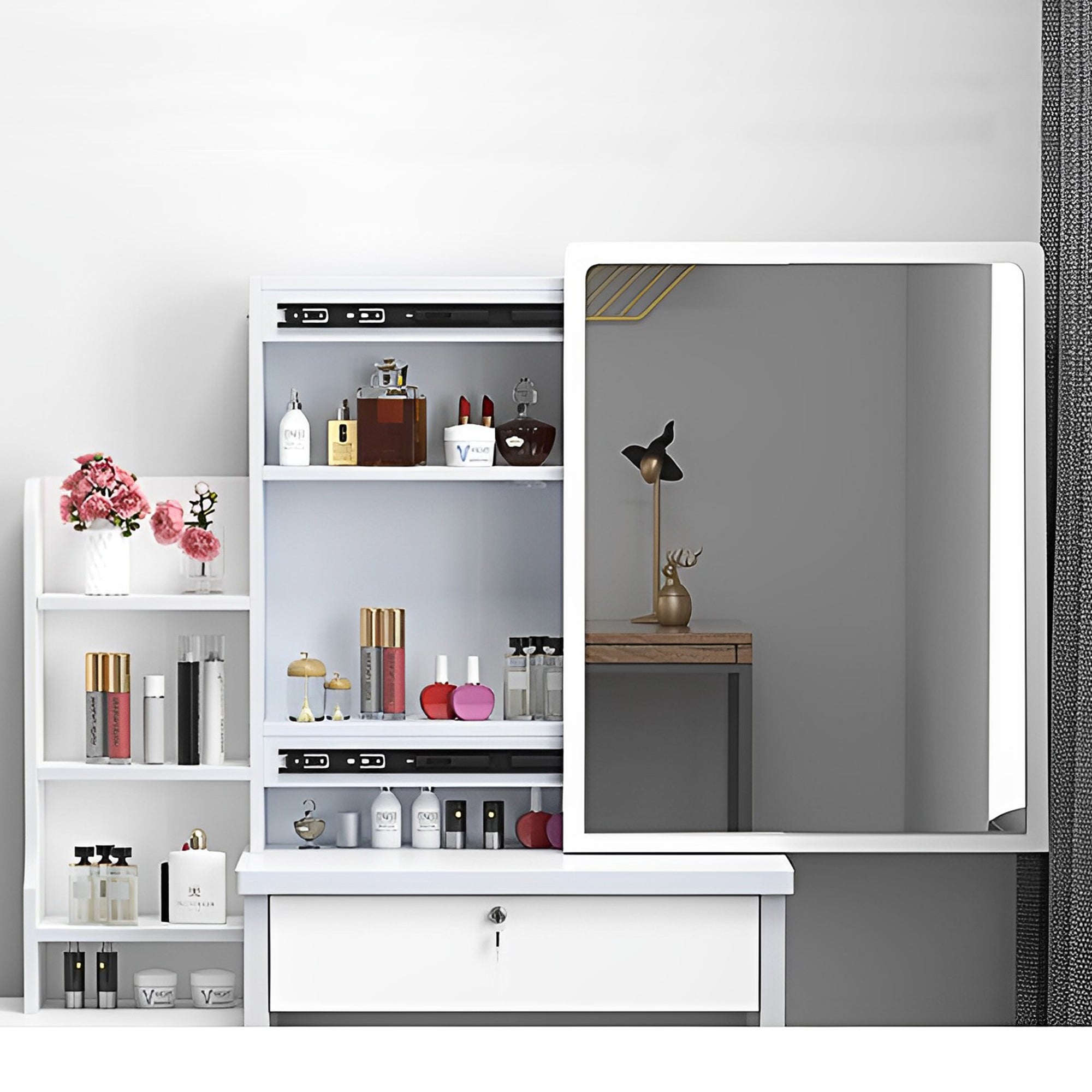 Fashion Vanity Desk with Mirror and Lights