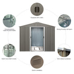 8x10ft Outdoor Metal Storage Shed
