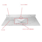 Montary 43x22 Inch Bathroom Stone Vanity Top