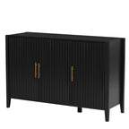 U-Style Wavy 3-Door Sideboard with Solid Pine Legs