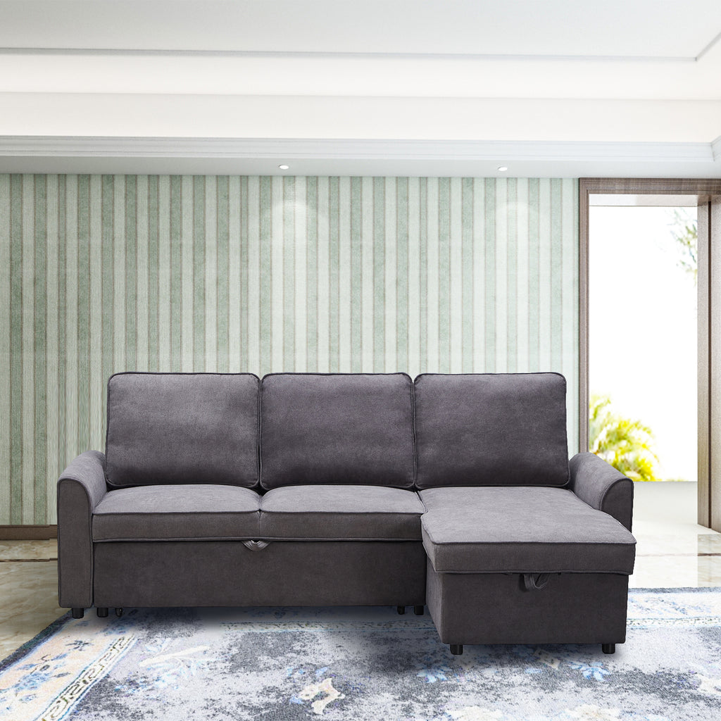 MGEA Modern Modular L-Shaped Sofa Bed with Chaise Longue