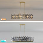 39" Contemporary Crystal and BlackGold Pendant Chandelier
