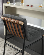 Lahni 17.75" Boucle Fabric Counter Height Chair